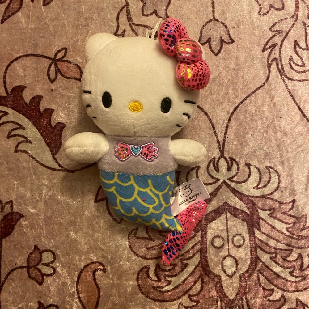 Sanrio Hello Kitty Mermaid Plush with Pink and Blue